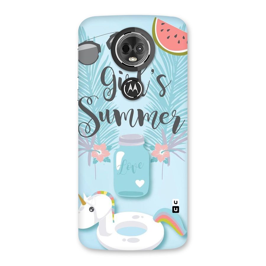 Girls Summer Back Case for Moto E5 Plus