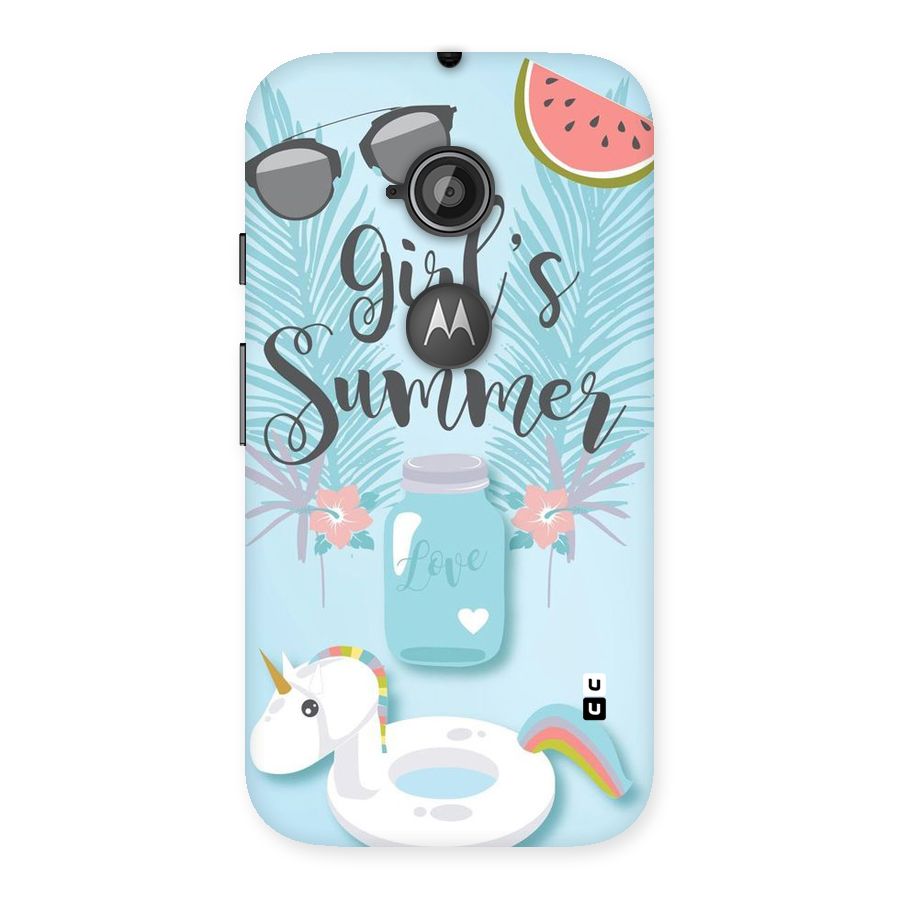 Girls Summer Back Case for Moto E 2nd Gen