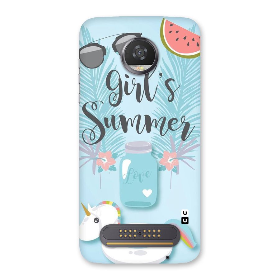 Girls Summer Back Case for Moto Z2 Play