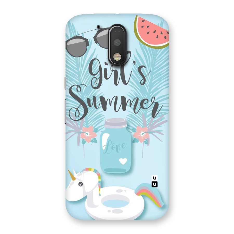 Girls Summer Back Case for Motorola Moto G4