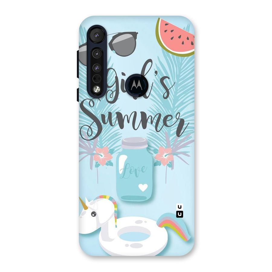 Girls Summer Back Case for Motorola One Macro