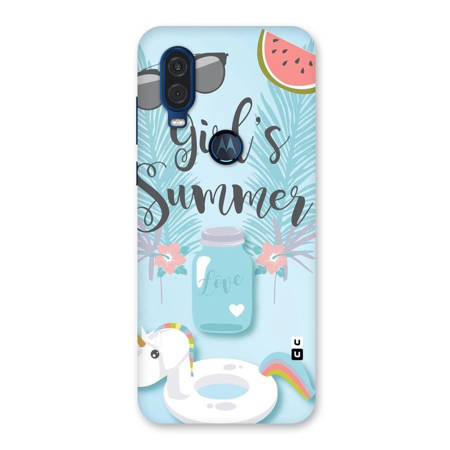 Girls Summer Back Case for Motorola One Vision