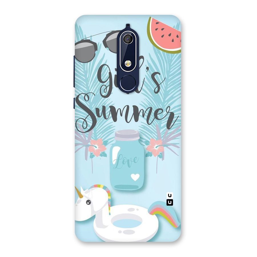 Girls Summer Back Case for Nokia 5.1