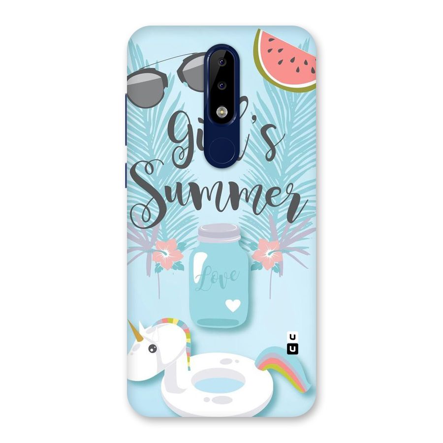 Girls Summer Back Case for Nokia 5.1 Plus