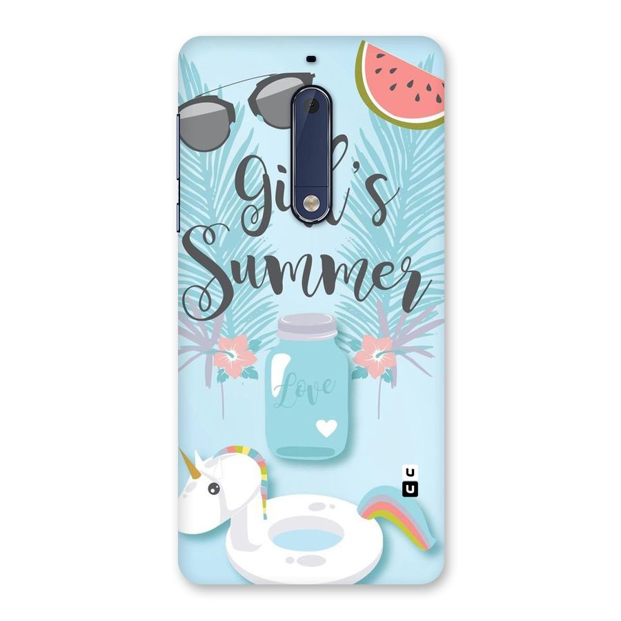 Girls Summer Back Case for Nokia 5