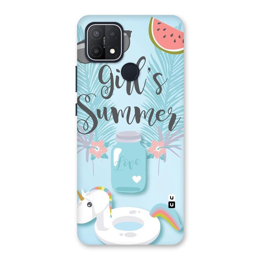 Girls Summer Back Case for Oppo A15s