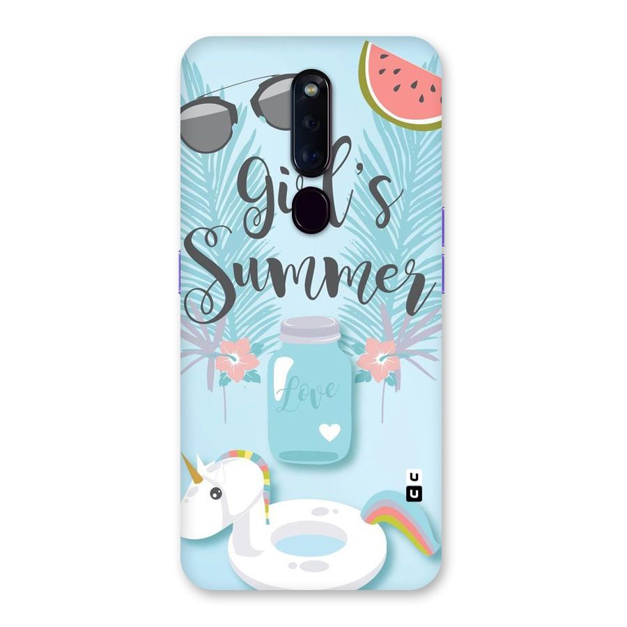 Girls Summer Back Case for Oppo F11 Pro
