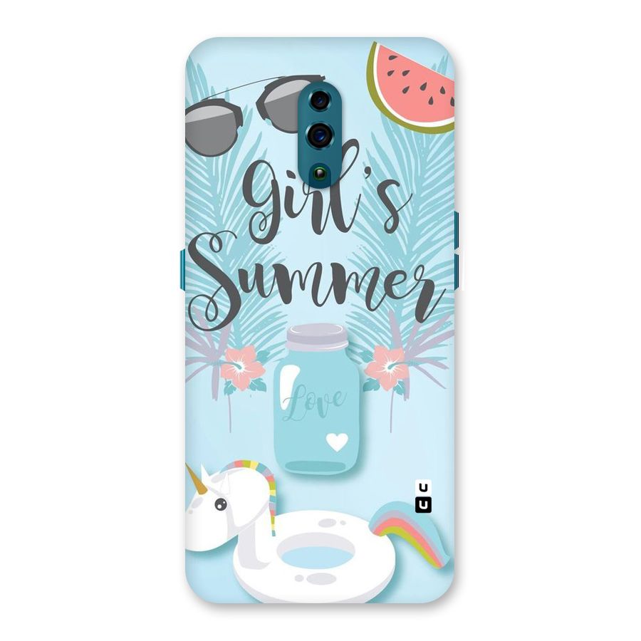 Girls Summer Back Case for Oppo Reno