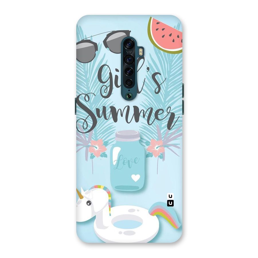 Girls Summer Back Case for Oppo Reno2
