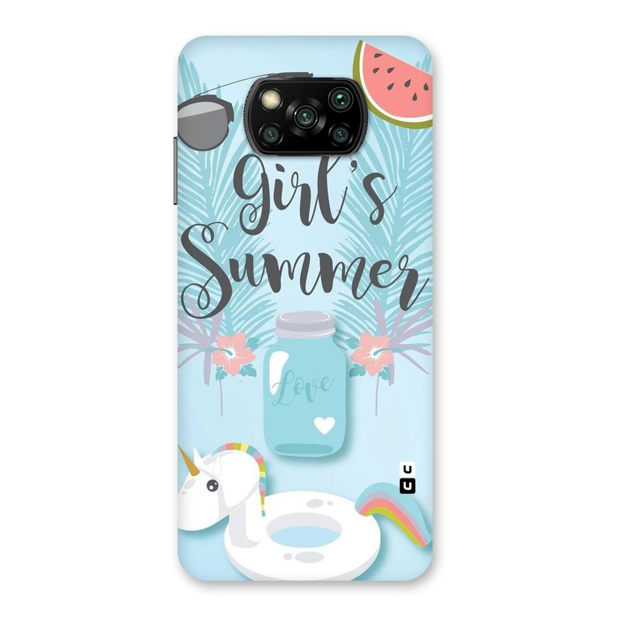 Girls Summer Back Case for Poco X3
