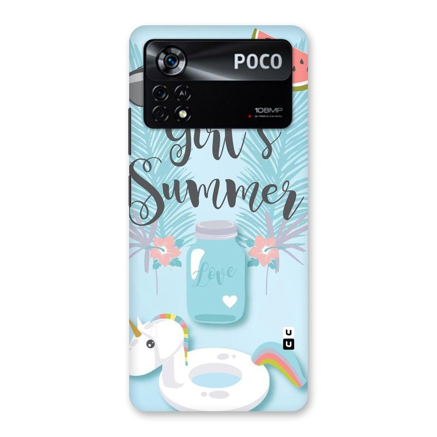 Girls Summer Back Case for Poco X4 Pro 5G