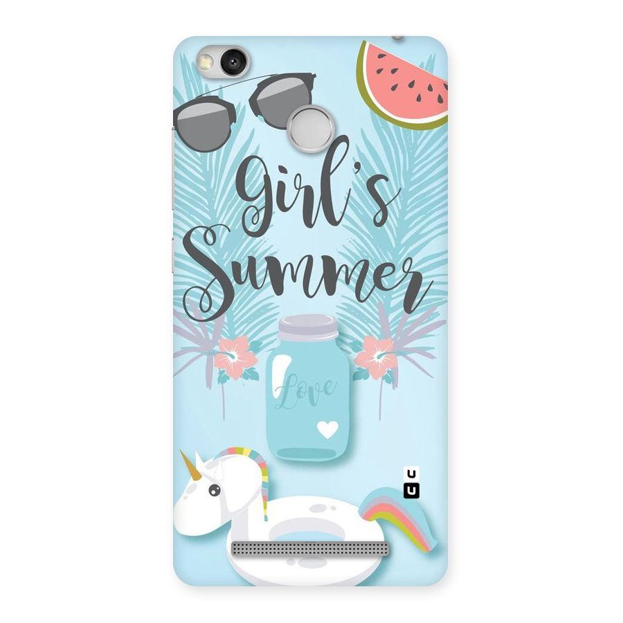 Girls Summer Back Case for Redmi 3S Prime