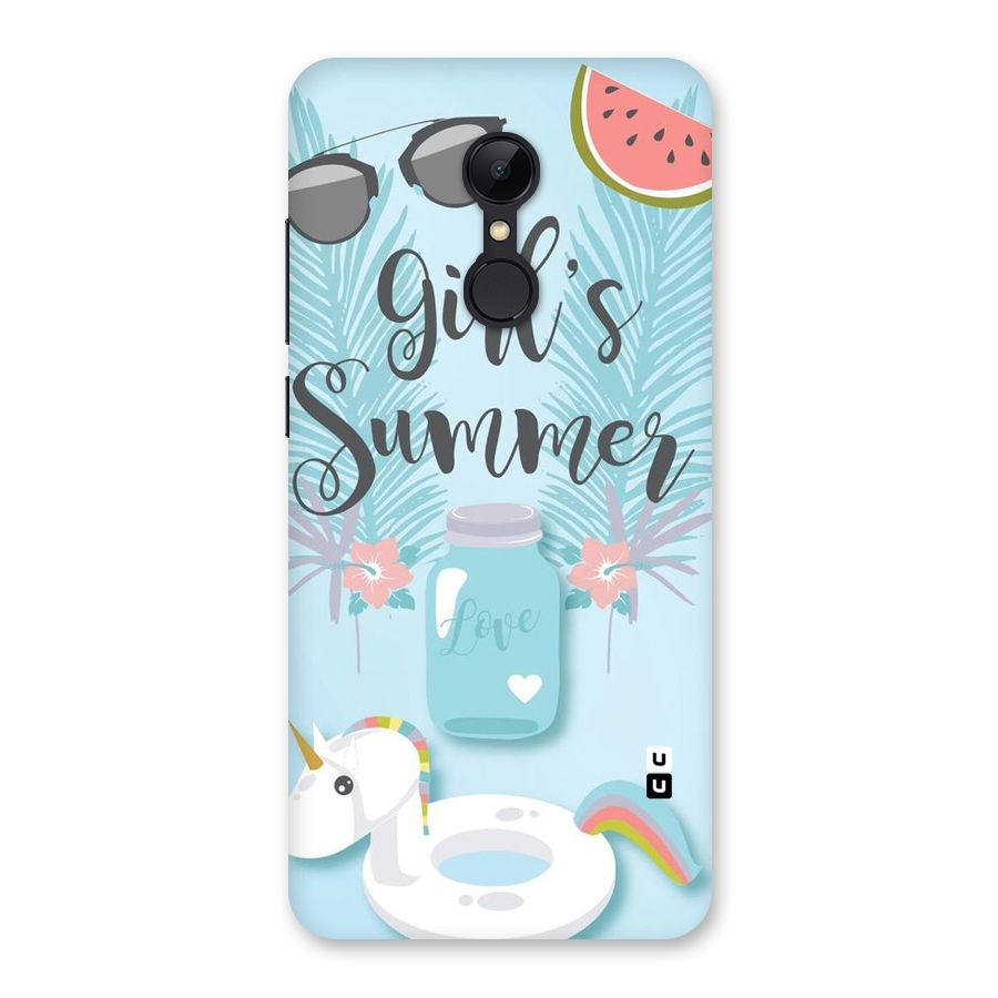 Girls Summer Back Case for Redmi 5