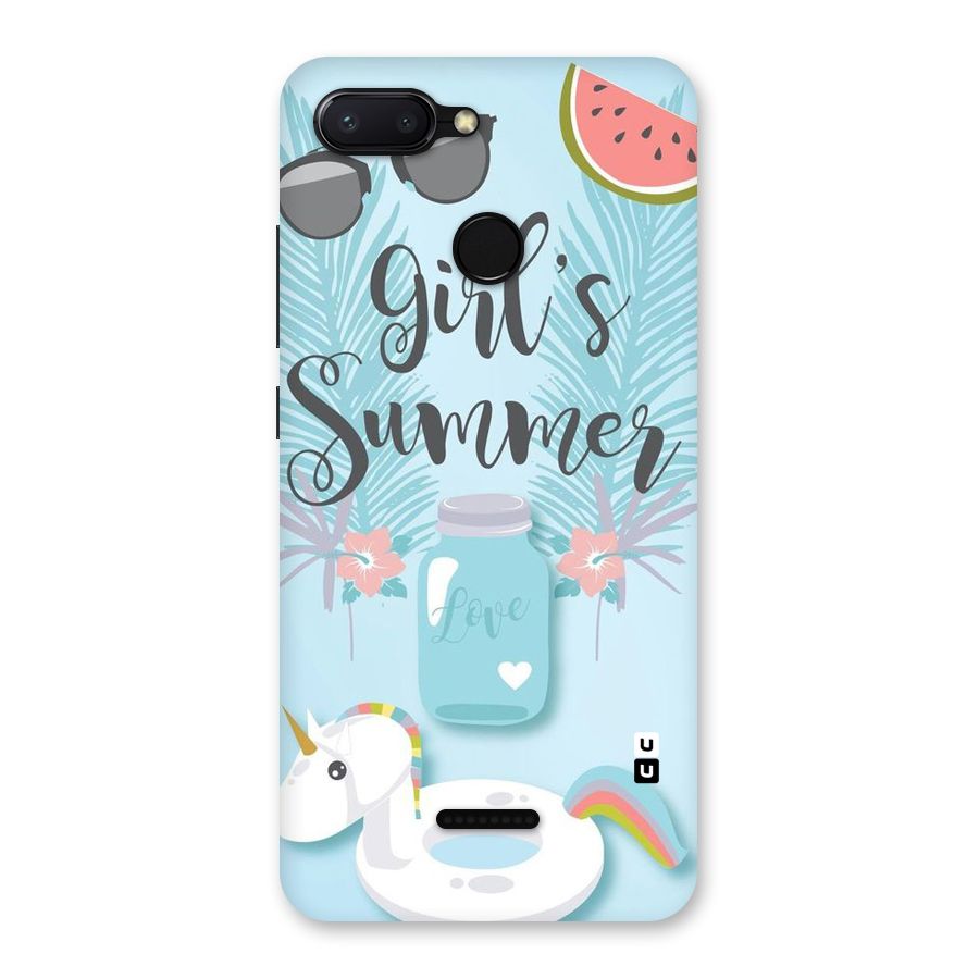 Girls Summer Back Case for Redmi 6