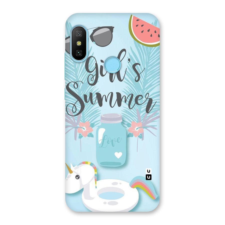 Girls Summer Back Case for Redmi 6 Pro
