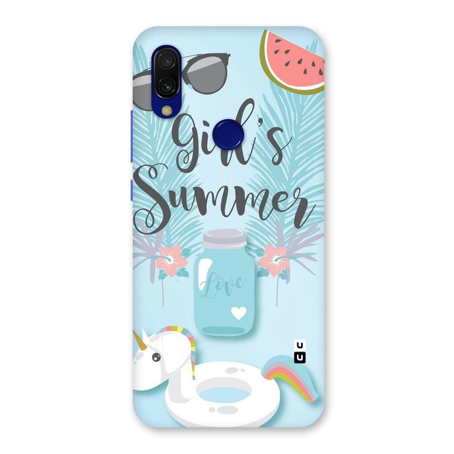Girls Summer Back Case for Redmi 7