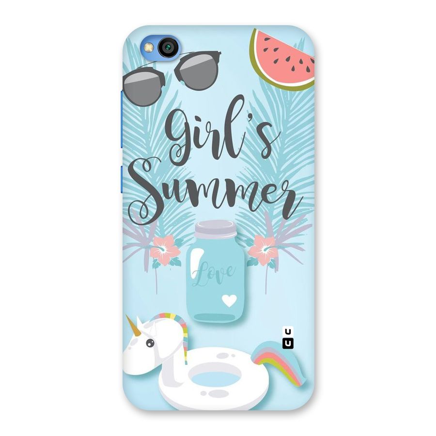 Girls Summer Back Case for Redmi Go