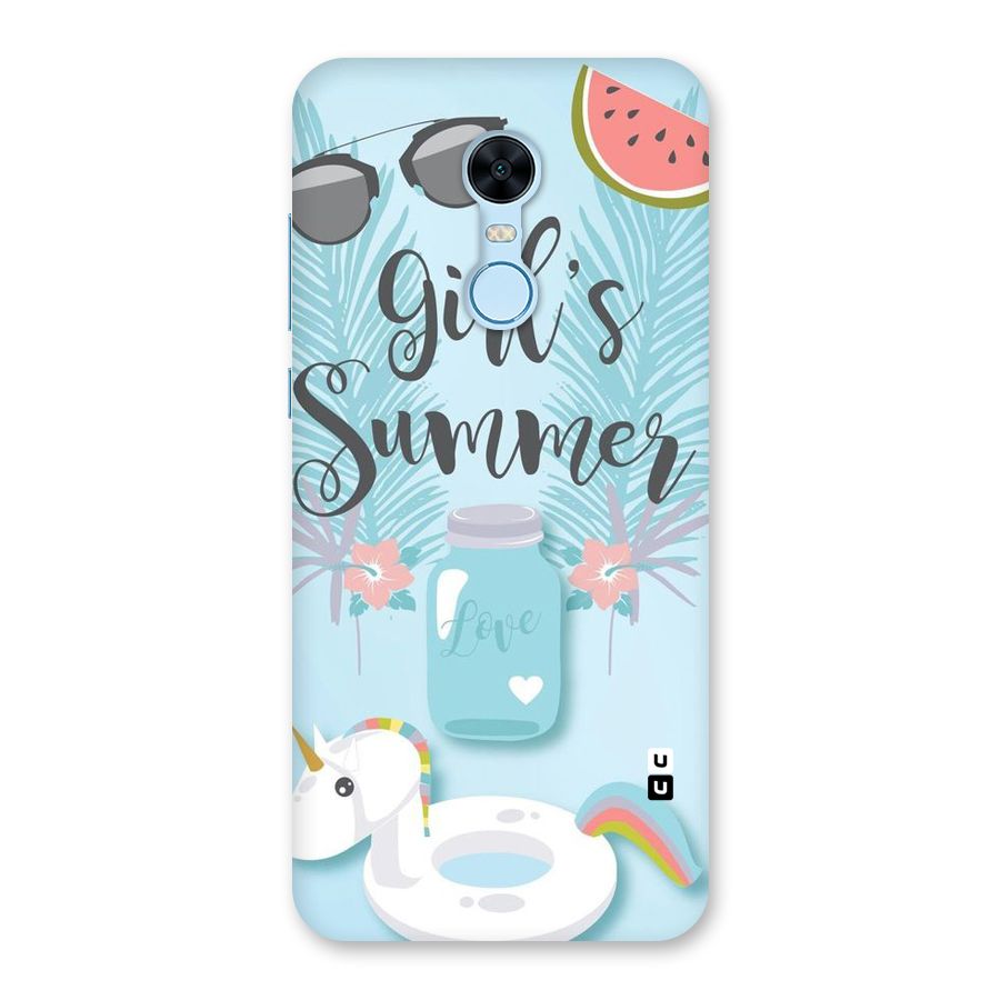 Girls Summer Back Case for Redmi Note 5