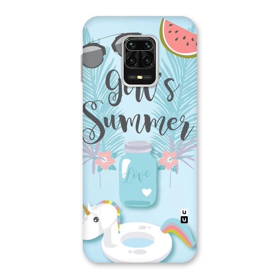 Girls Summer Back Case for Redmi Note 9 Pro