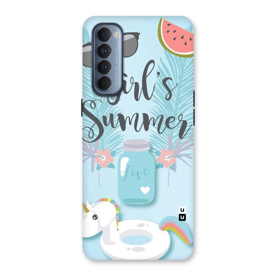 Girls Summer Back Case for Reno4 Pro
