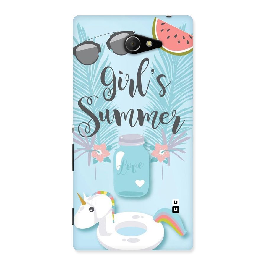 Girls Summer Back Case for Sony Xperia M2