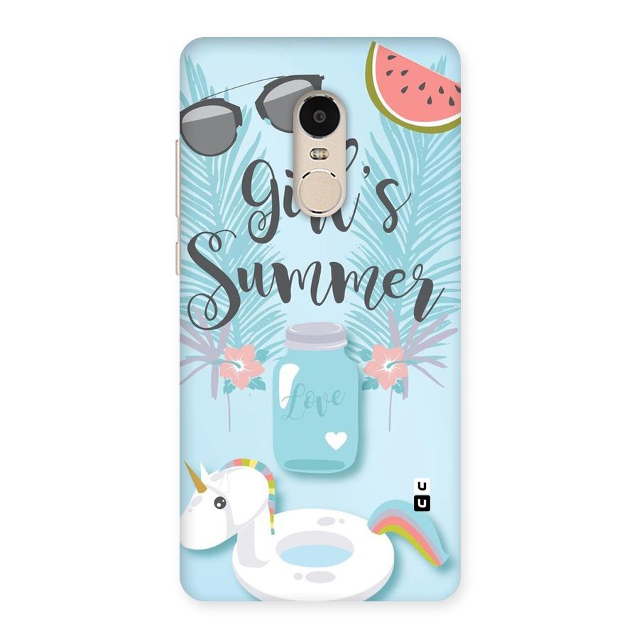 Girls Summer Back Case for Xiaomi Redmi Note 4