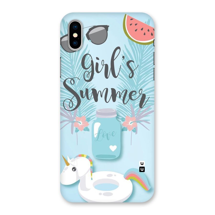 Girls Summer Back Case for iPhone X