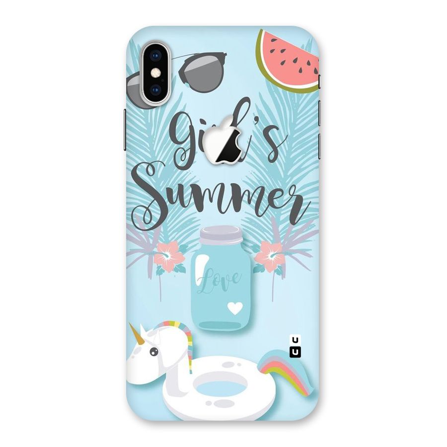 Girls Summer Back Case for iPhone XS Max Apple Cut