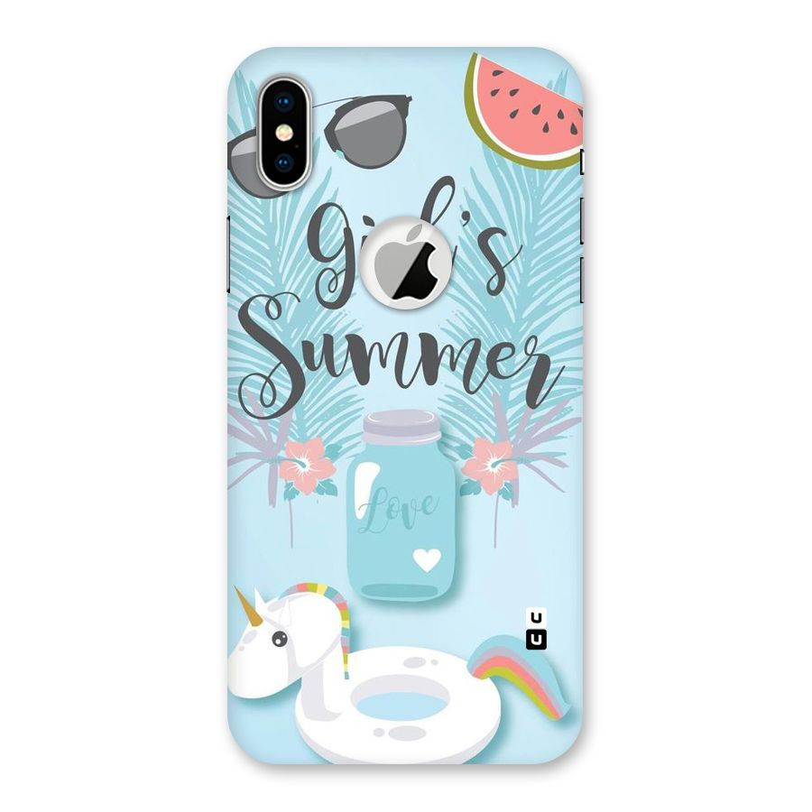 Girls Summer Back Case for iPhone X Logo Cut