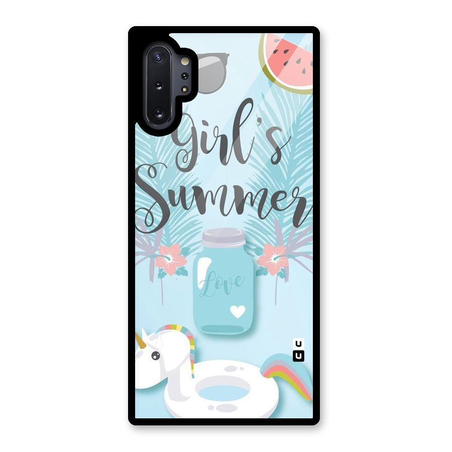 Girls Summer Glass Back Case for Galaxy Note 10 Plus