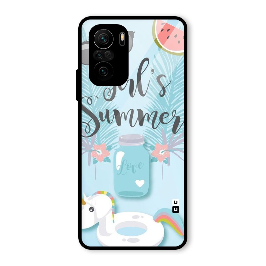 Girls Summer Glass Back Case for Mi 11x