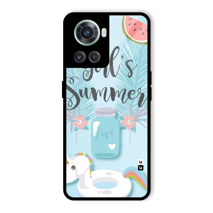 Girls Summer Glass Back Case for OnePlus 10R