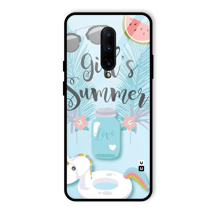 Girls Summer Glass Back Case for OnePlus 7 Pro