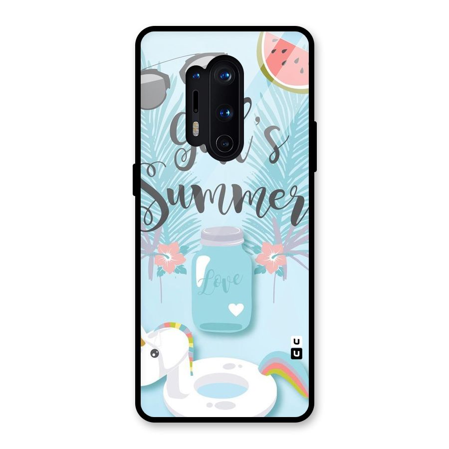 Girls Summer Glass Back Case for OnePlus 8 Pro