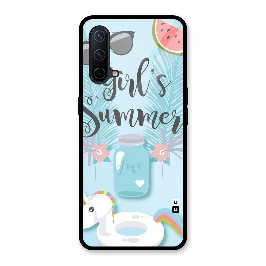 Girls Summer Glass Back Case for OnePlus Nord CE 5G