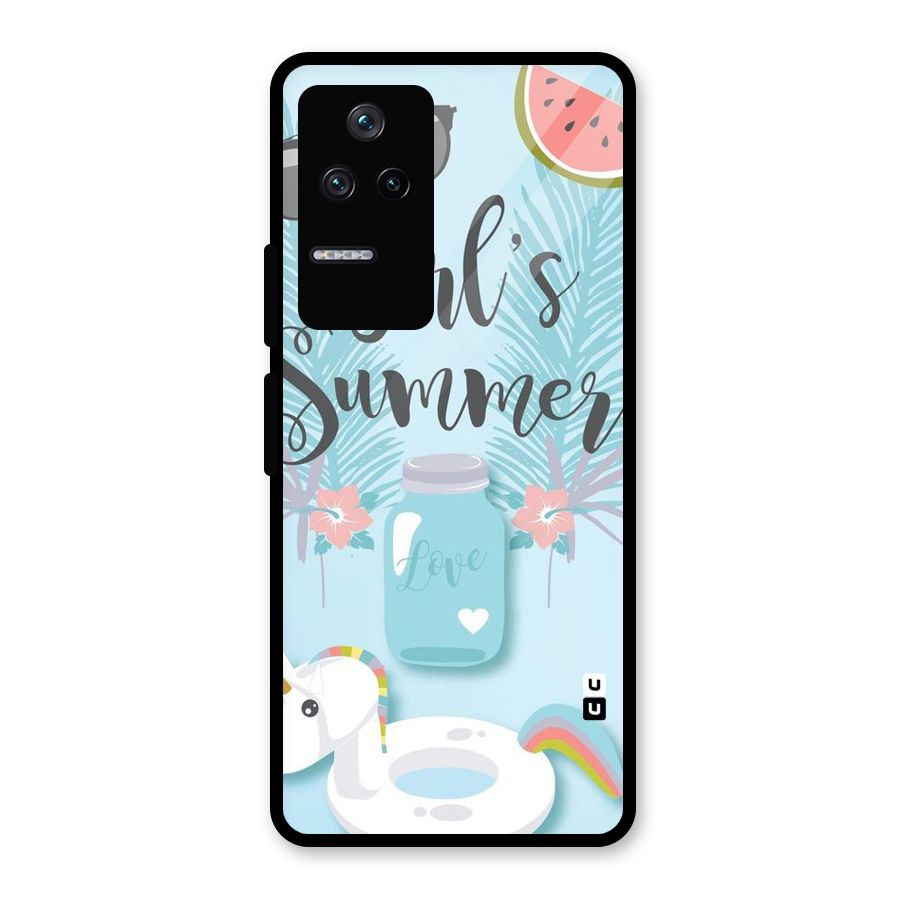 Girls Summer Glass Back Case for Poco F4 5G