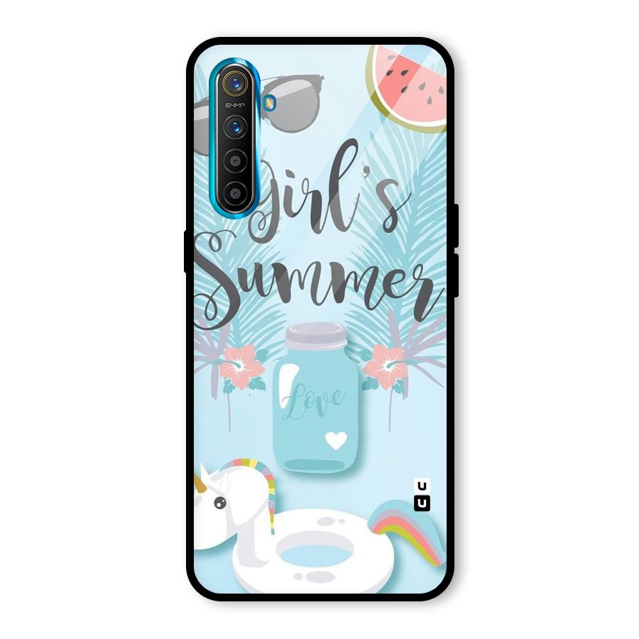 Girls Summer Glass Back Case for Realme X2