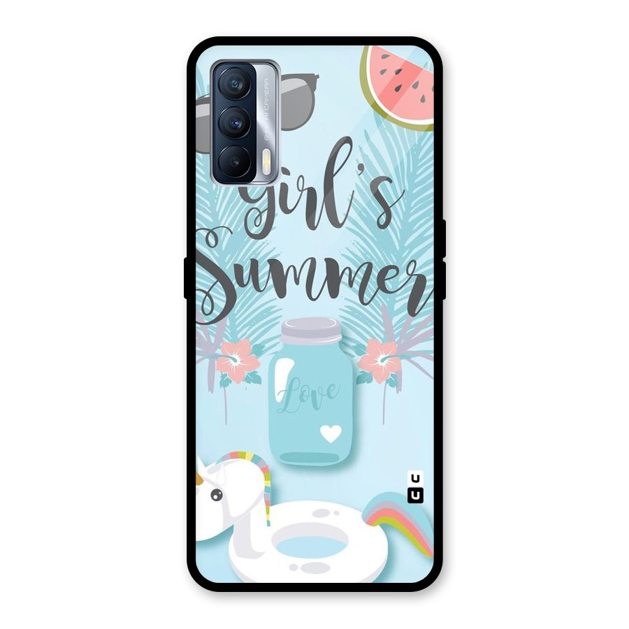 Girls Summer Glass Back Case for Realme X7
