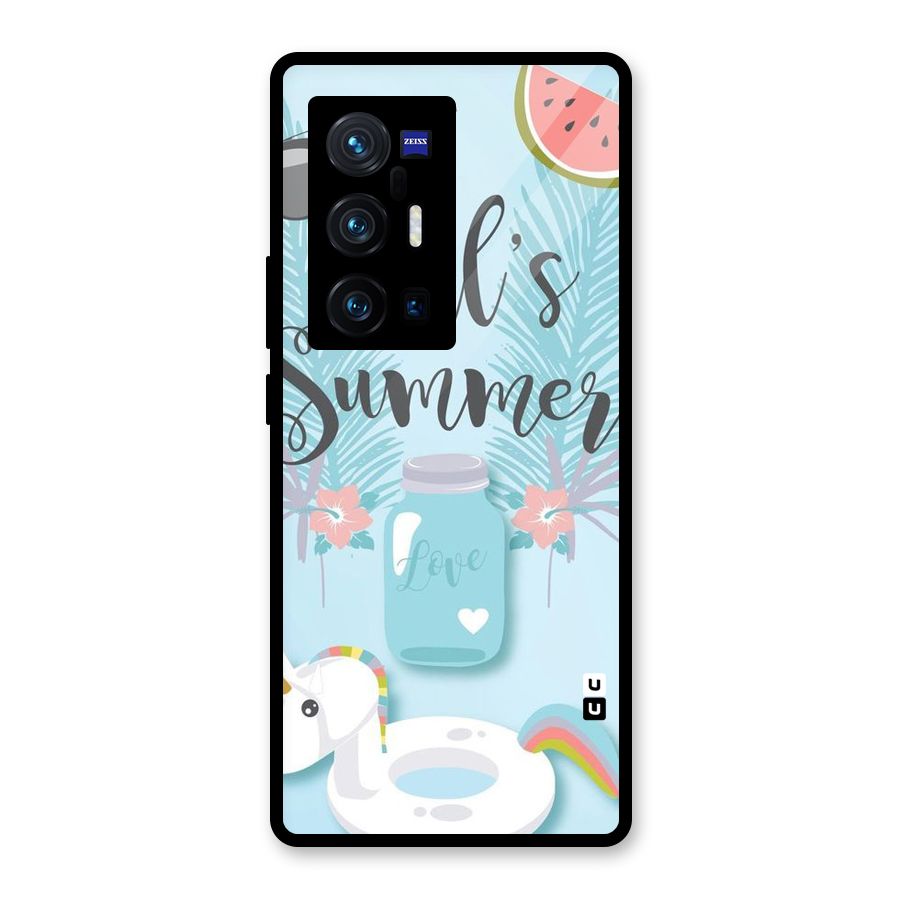 Girls Summer Glass Back Case for Vivo X70 Pro Plus