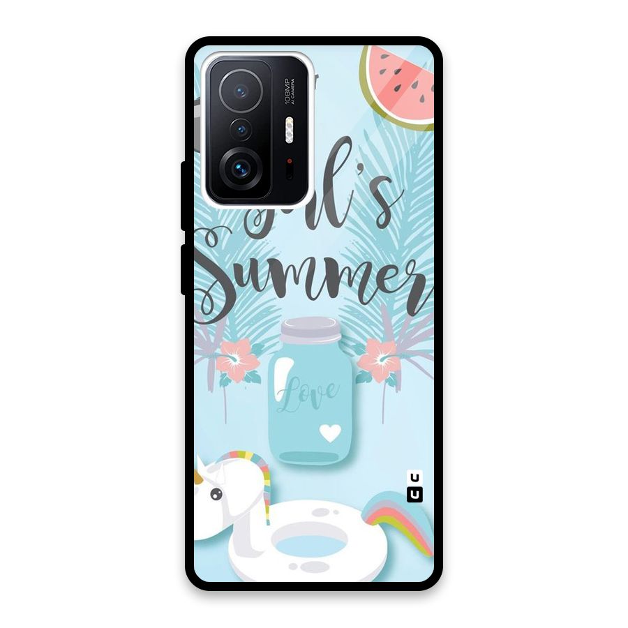 Girls Summer Glass Back Case for Xiaomi 11T Pro