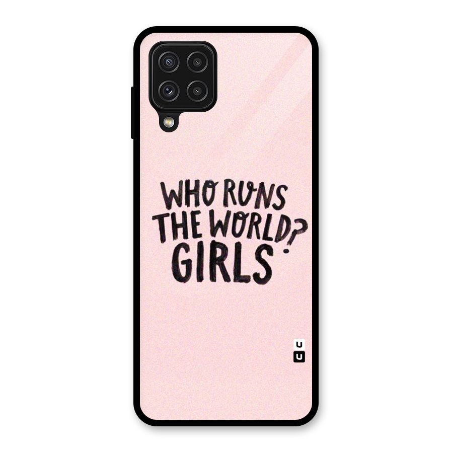 Girls World Glass Back Case for Galaxy A22 4G