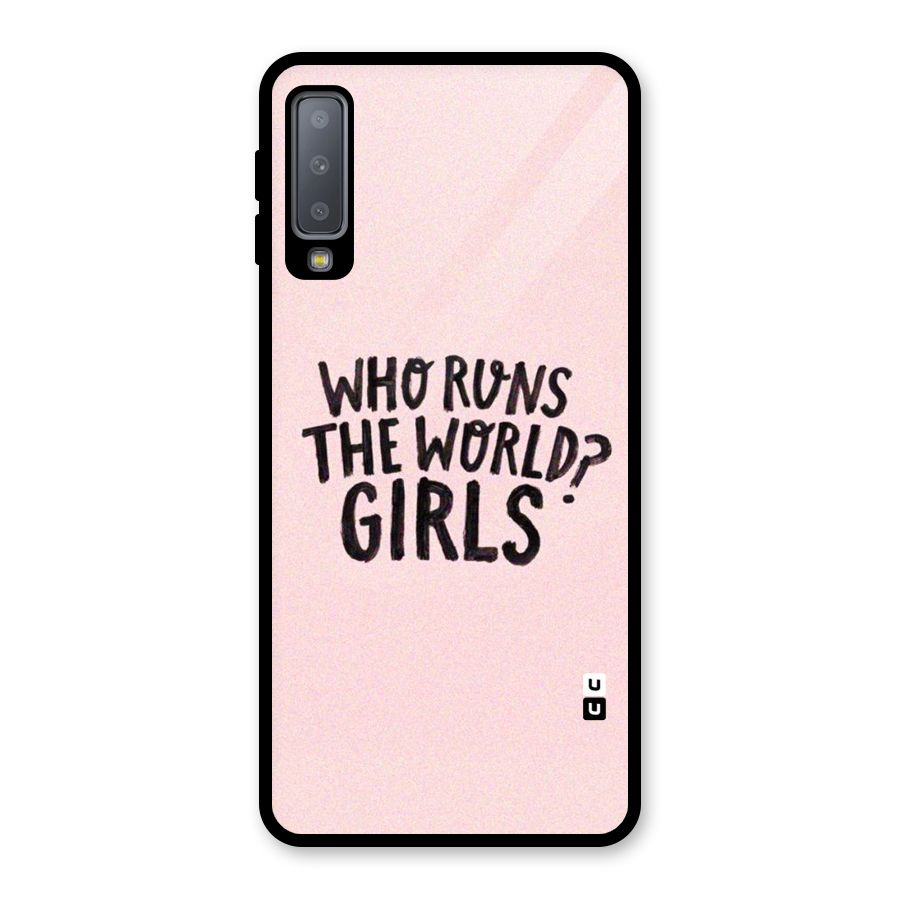 Girls World Glass Back Case for Galaxy A7 (2018)