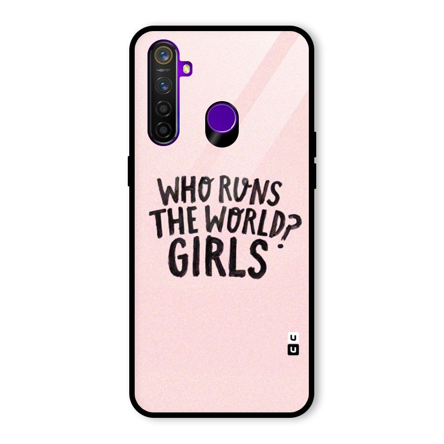 Girls World Glass Back Case for Realme 5 Pro