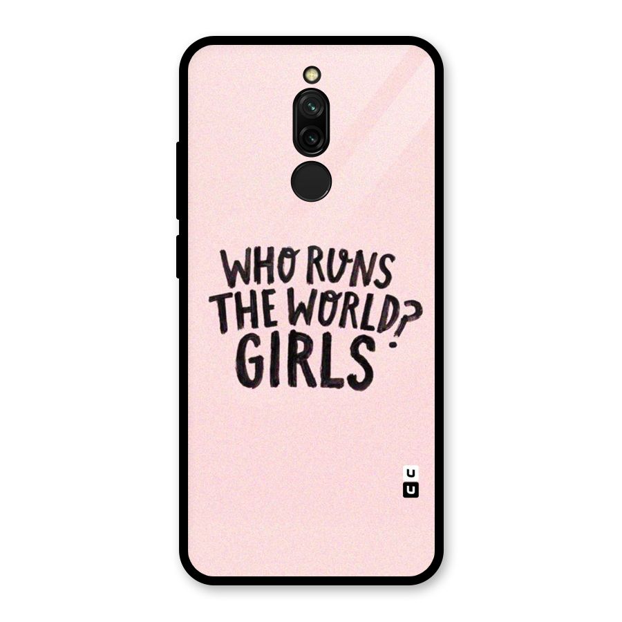Girls World Glass Back Case for Redmi 8