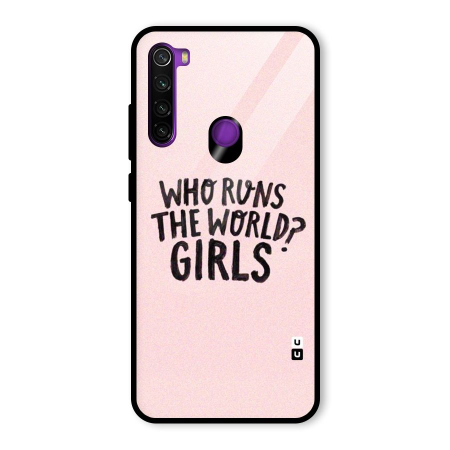 Girls World Glass Back Case for Redmi Note 8