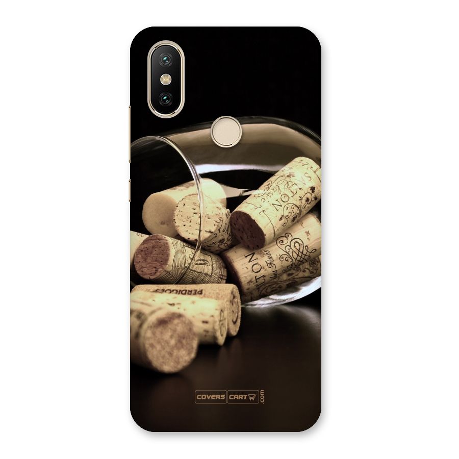 Glass Cork Back Case for Mi A2