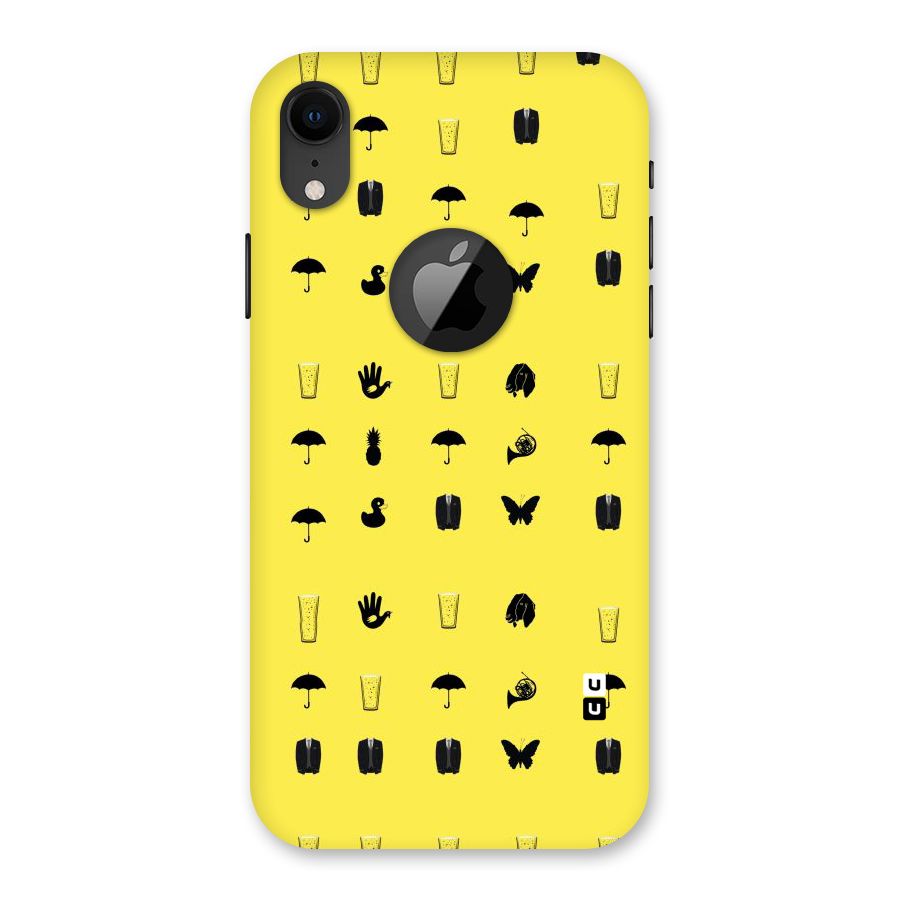 Glass Pattern Back Case for iPhone XR Logo Cut