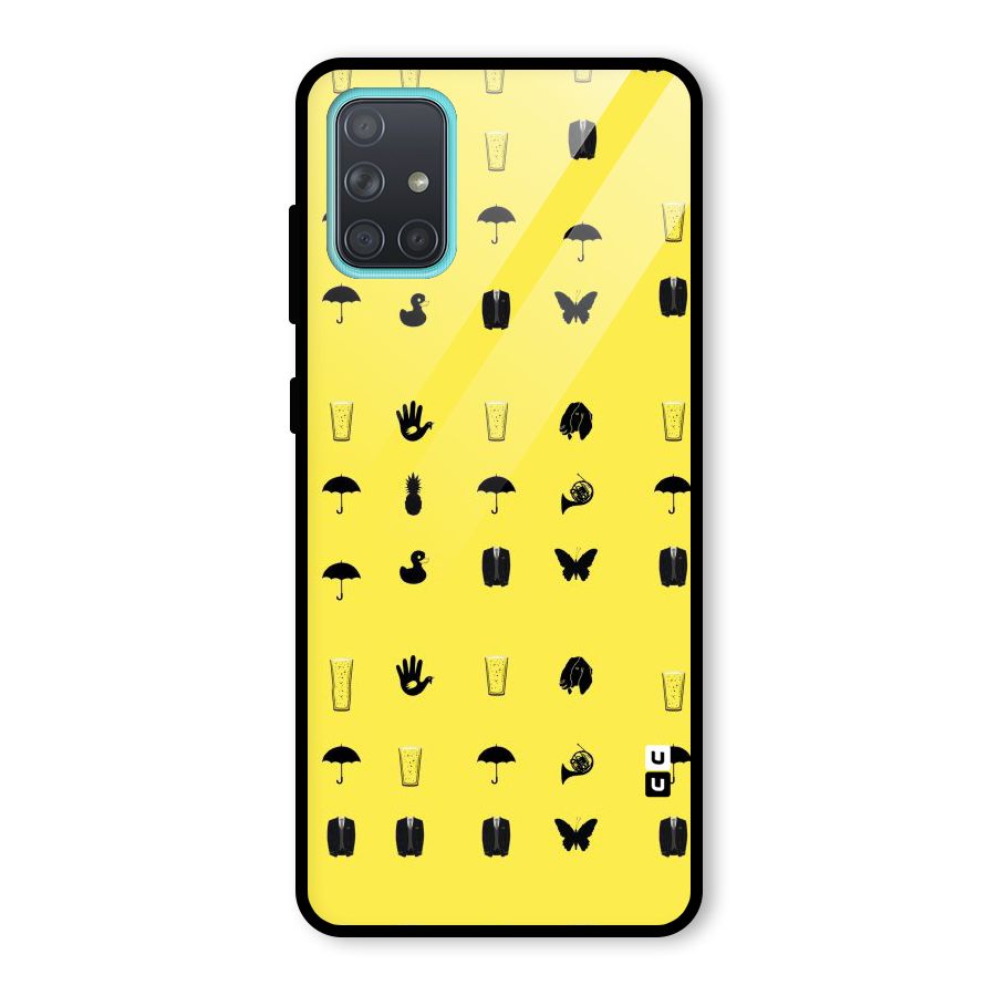 Glass Pattern Glass Back Case for Galaxy A71