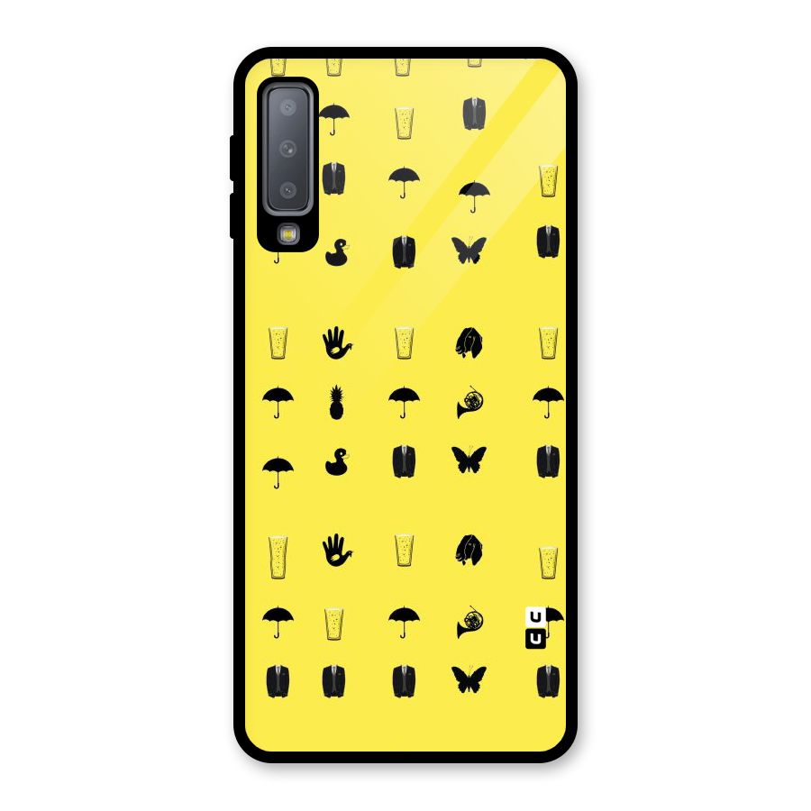 Glass Pattern Glass Back Case for Galaxy A7 (2018)