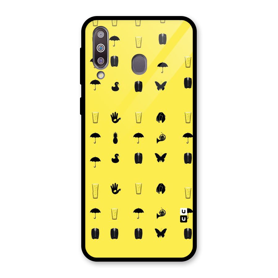 Glass Pattern Glass Back Case for Galaxy M30